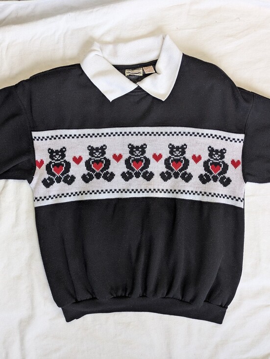 Separate Issue Sweaters - Womens Teddy Bear Heart Sweater M/L